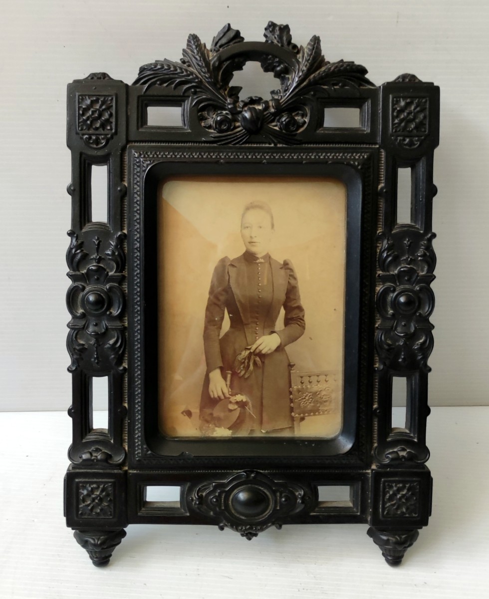 Ebonite Gutta-percha Carved Napoleon III Photo Frame