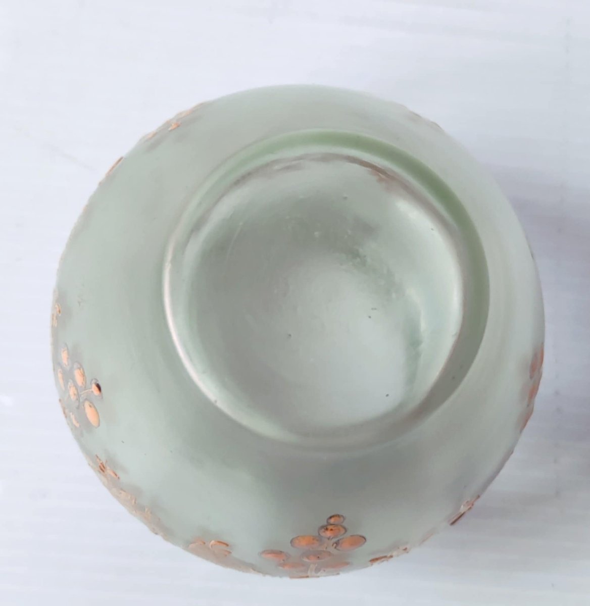 Small Iridescent Glass Vase With Gold Foliage Wiesbaden Art Nouveau-photo-2