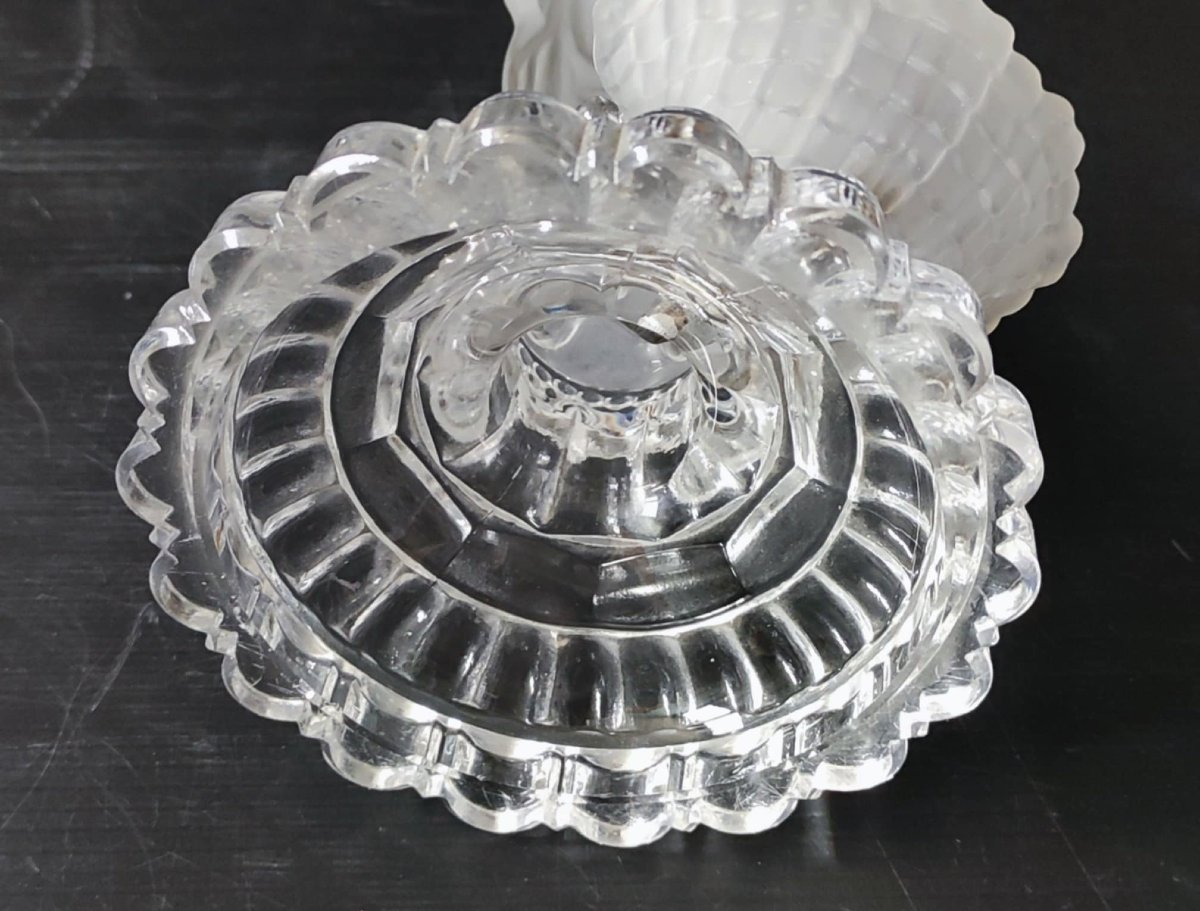 BENITIER VIERGE CRISTAL DEPOLI BACCARAT ANCIEN HAUT 26 CM-photo-1