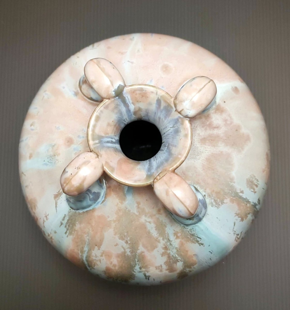 VASE BOULE GOURDE GRES FLAMME SIGNE EN CREUX KG LUNEVILLE ART NOUVEAU 1890-photo-4