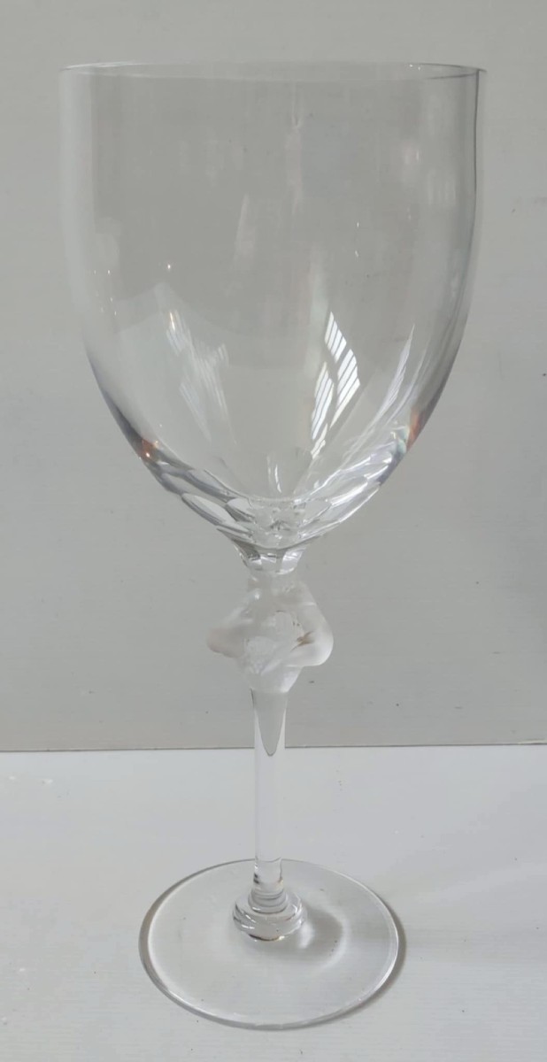 Lalique Large Crystal Vase France Intertwined Woman Model Roxane