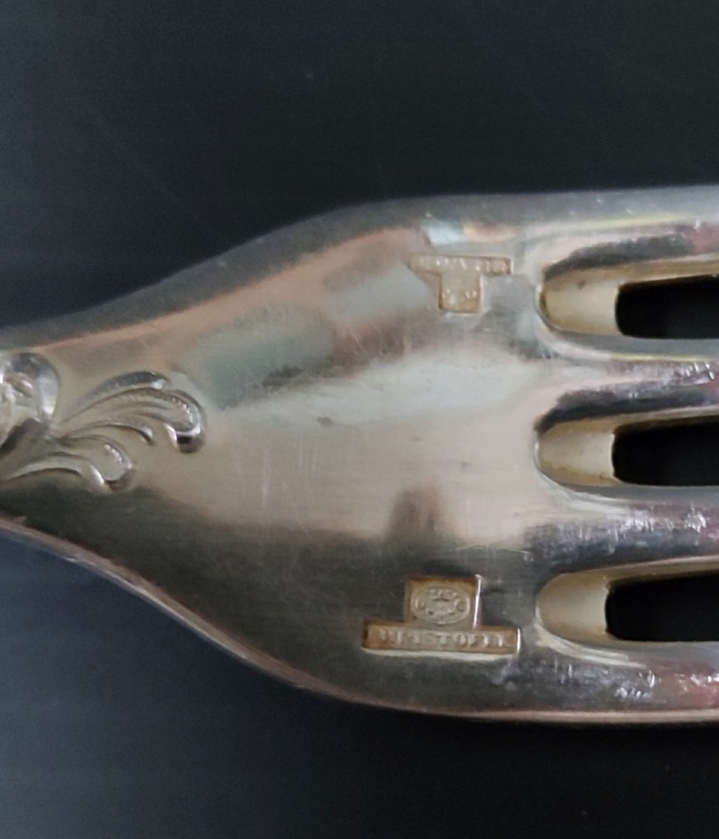 MENAGERE 49 PIECES PLAQUE ARGENT CHRISTOPHE ORFEVRE OC MODELE MARLY XXème-photo-2