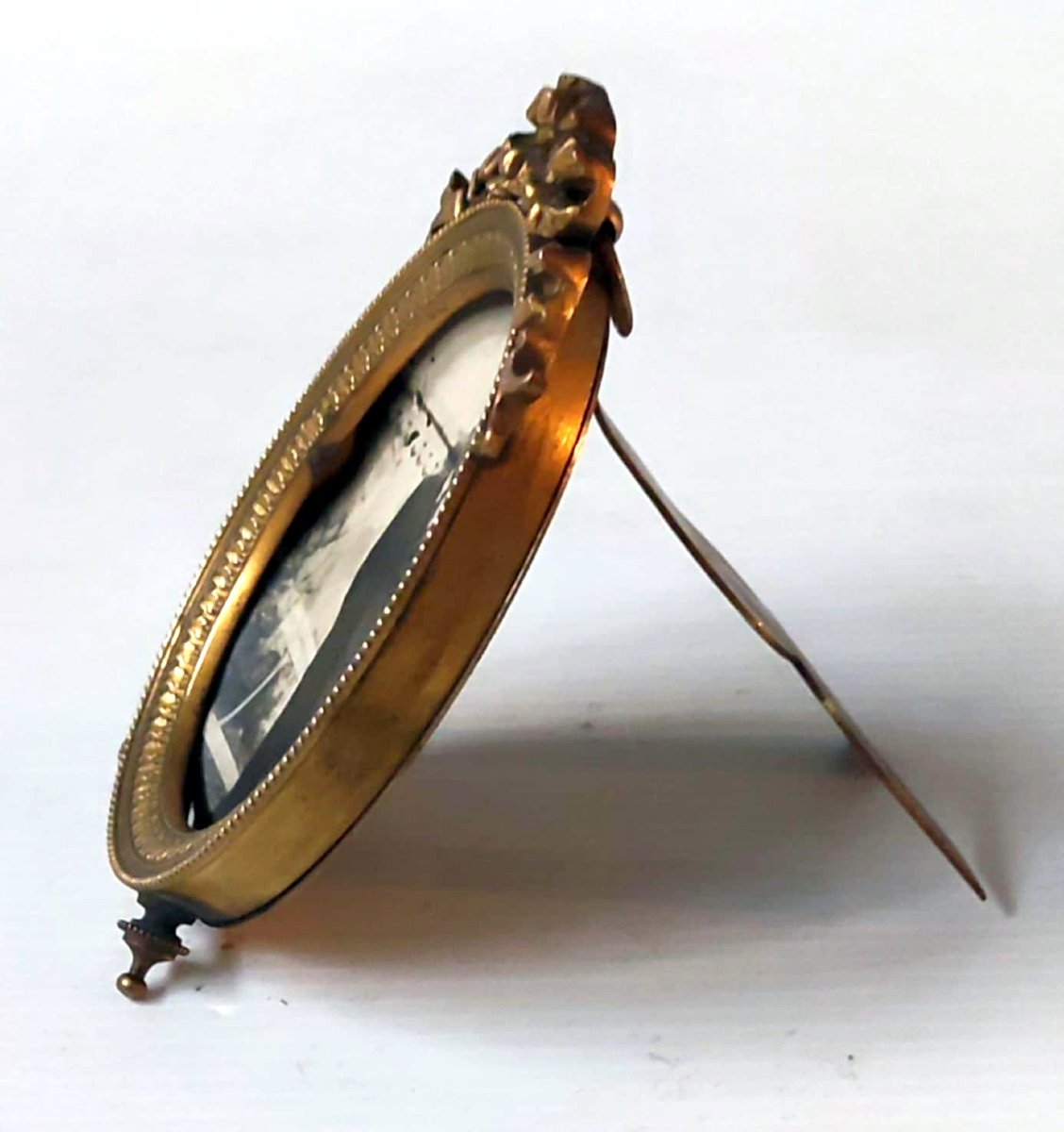 CADRE OVAL PORTE PHOTO BRONZE CISELE XIXè STYLE LOUIS XVI -photo-4