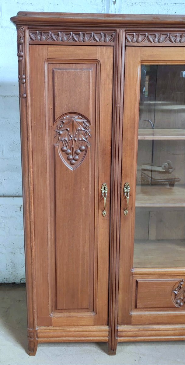 Camille Gauthier Library Art Nouveau Sculpture Plane Leaf Decor-photo-2