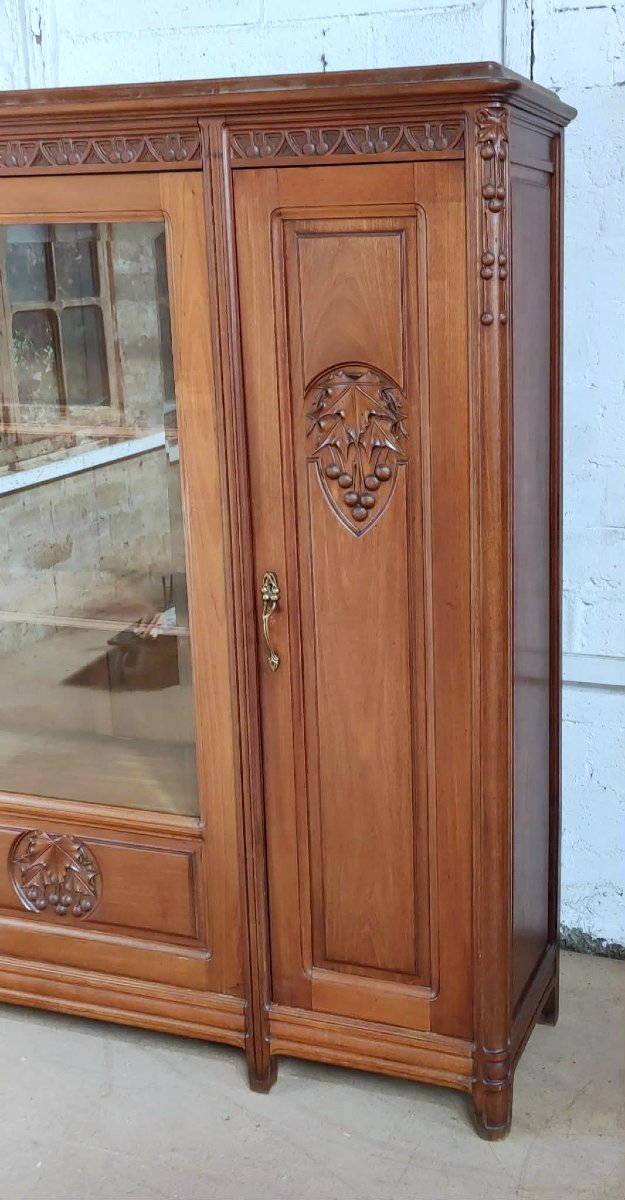 Camille Gauthier Library Art Nouveau Sculpture Plane Leaf Decor-photo-3