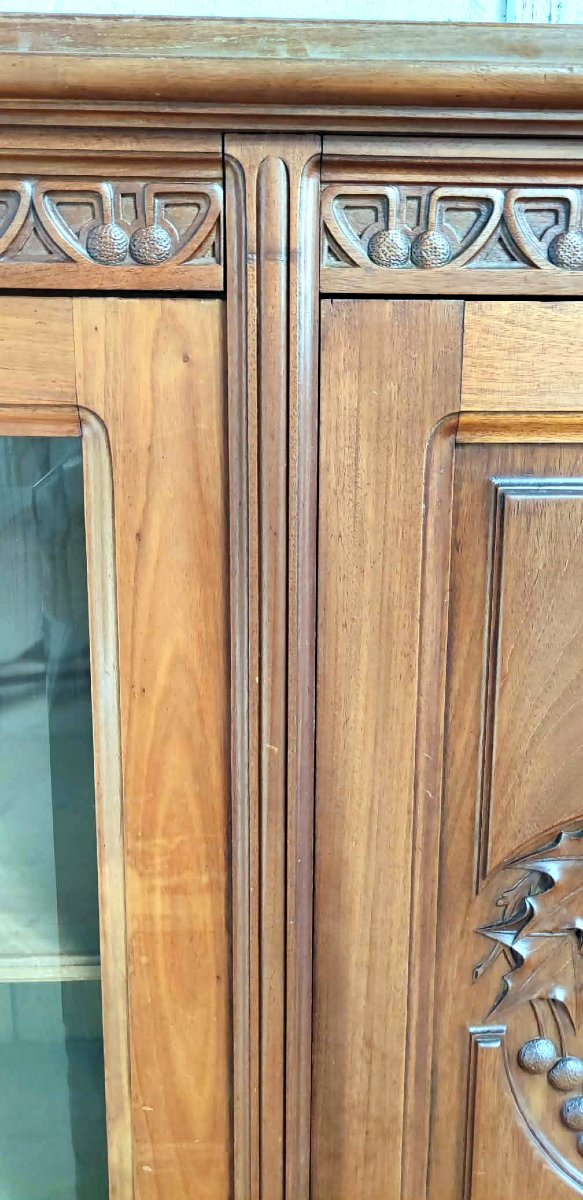 Camille Gauthier Library Art Nouveau Sculpture Plane Leaf Decor-photo-2