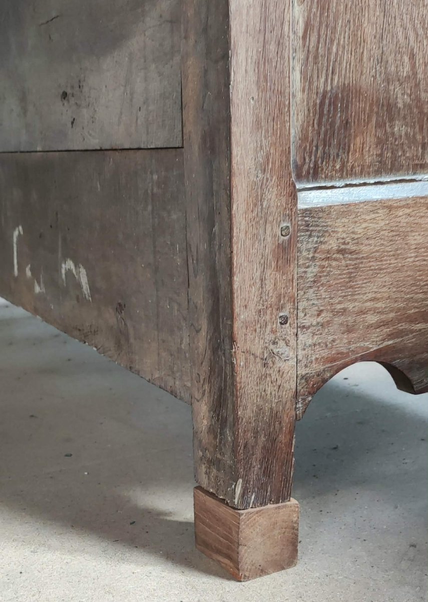 Two-piece Lorraine Sideboard In Solid Oak, 19th Century, Louis XV Style-photo-2