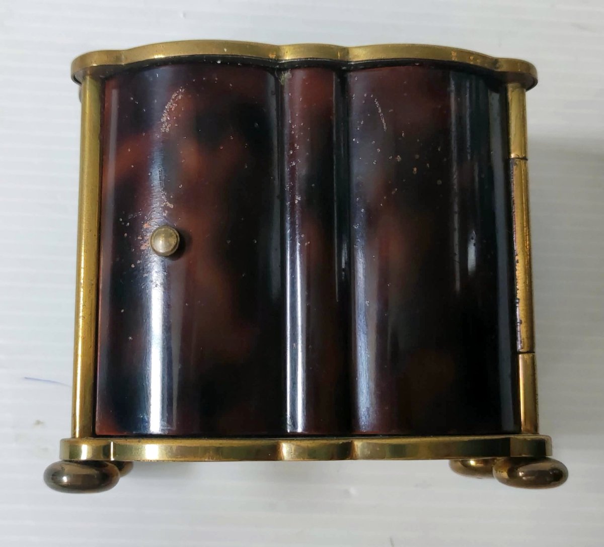 Jaz De Luxe Travel Alarm Clock Antique Mahogany Lacquer In Working Condition-photo-3