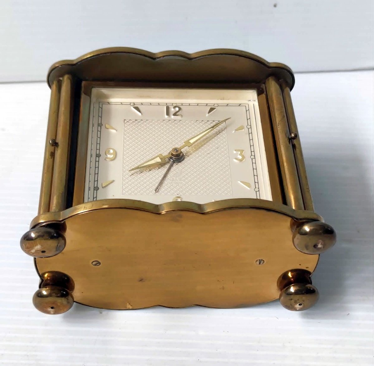 Jaz De Luxe Travel Alarm Clock Antique Mahogany Lacquer In Working Condition-photo-5