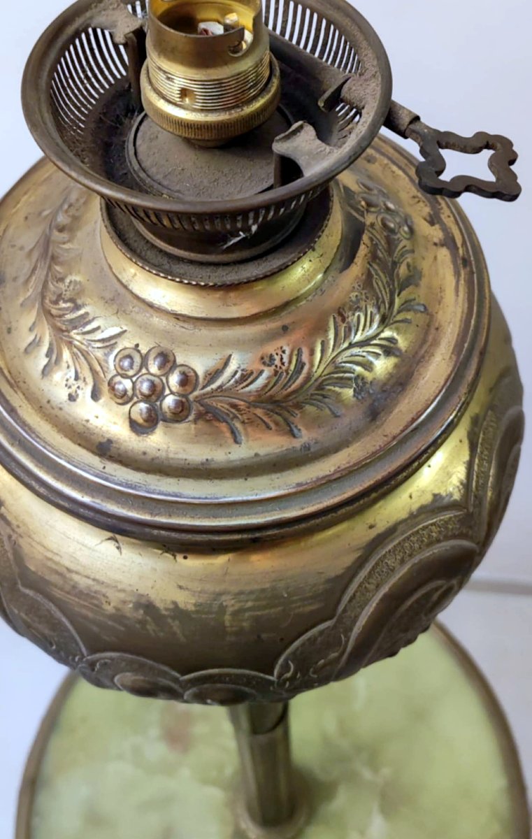 Lamp Stand For Smoker Griffy Feet Bronze Onyx XIXth Napoleon III-photo-2