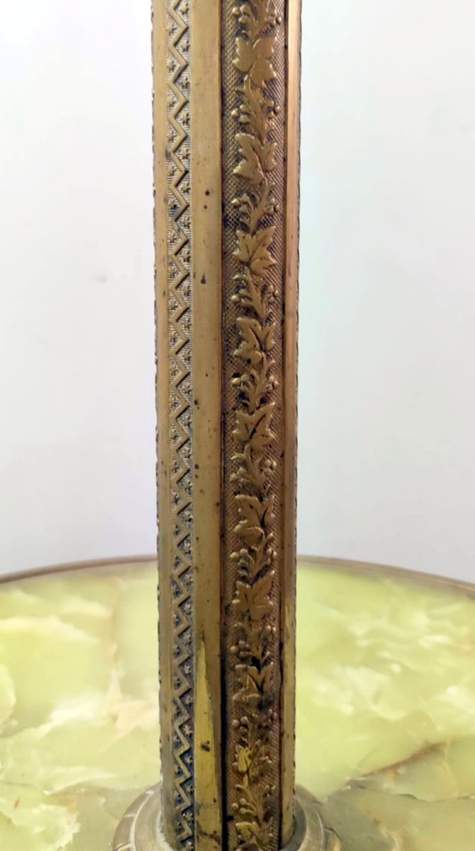 Lamp Stand For Smoker Griffy Feet Bronze Onyx XIXth Napoleon III-photo-3