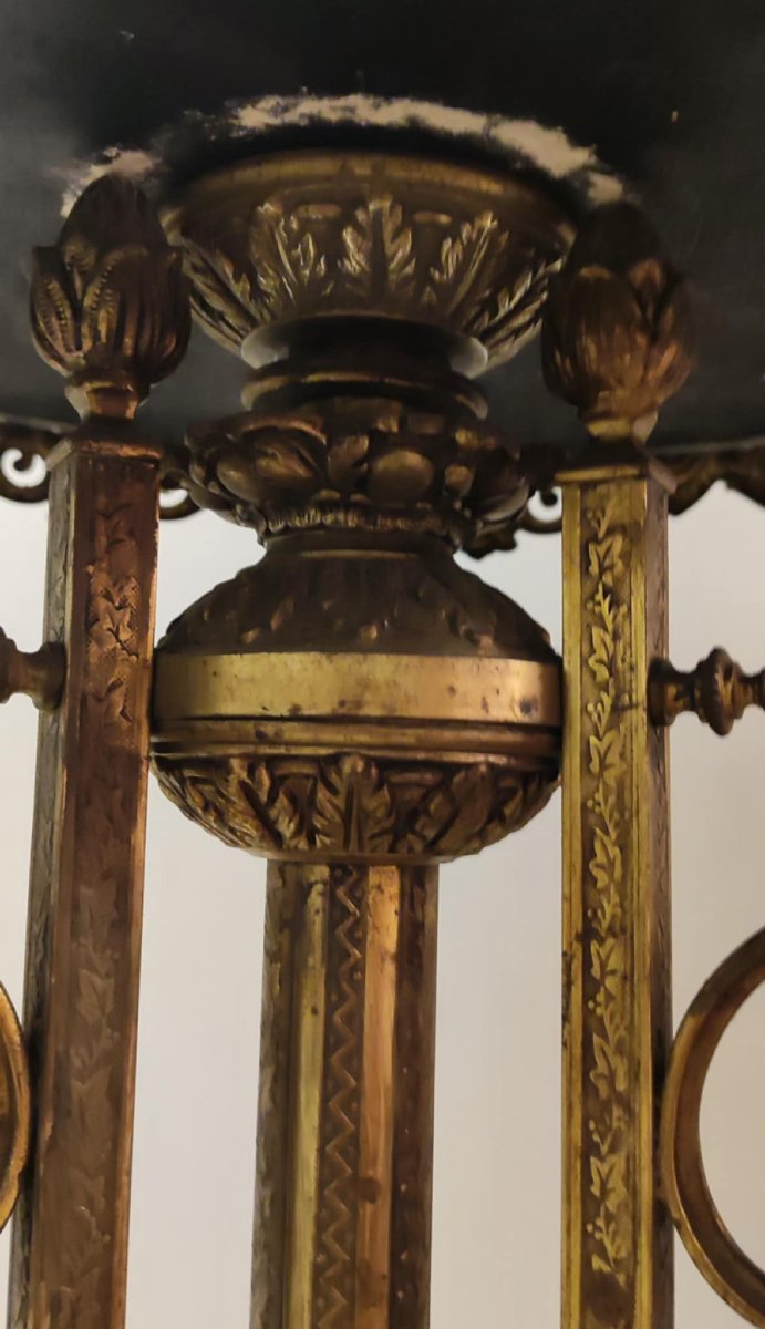Lamp Stand For Smoker Griffy Feet Bronze Onyx XIXth Napoleon III-photo-4