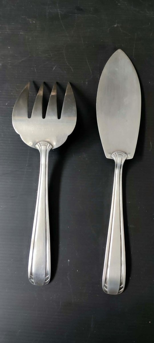 Menagere 90 Couverts Plaque Argent 84 Gr Orfevre A. Frionnet Art Deco-photo-4