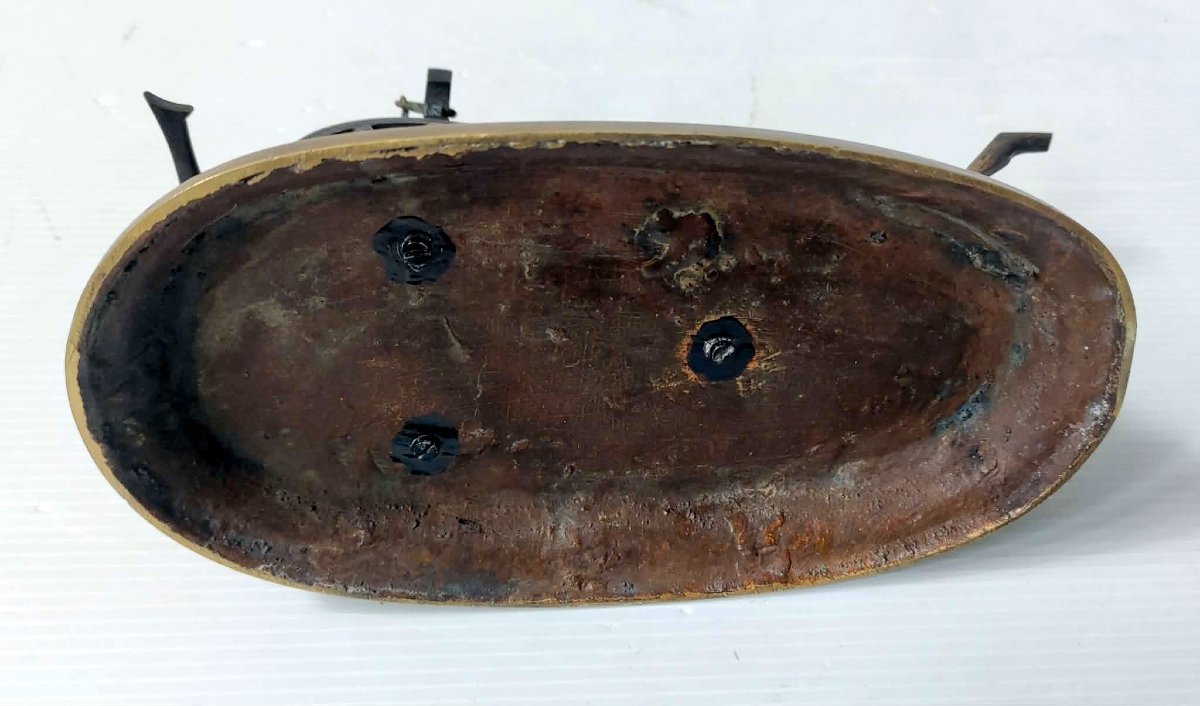 19th-century Bronze Burgundian Plow Sculpture—agricultural Tool-photo-1