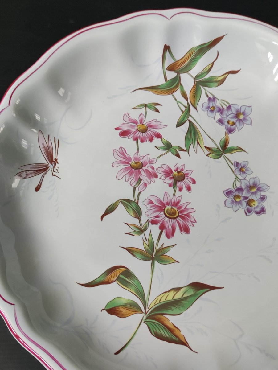 Luneville Fairyware Kg Fruit Bowl With Dragonfly Decor, Based On Galle's Design-photo-3
