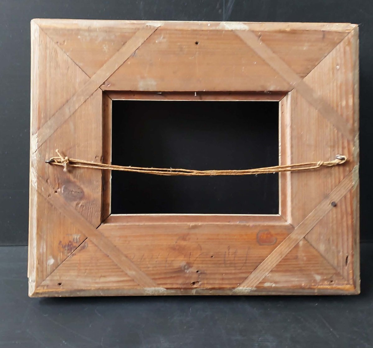 CADRE BOIS ET PLATRE DORE DIT BARBIZON STYLE NAPOLEON III 45X37.3 cm XIXè-photo-4