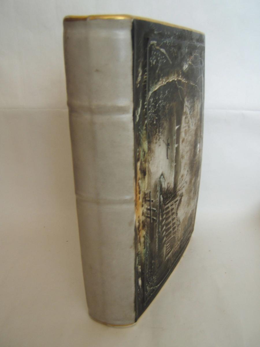Holder Letter Old Fake Book Decor Hand Painted Limoges Porcelain Enamel-photo-3