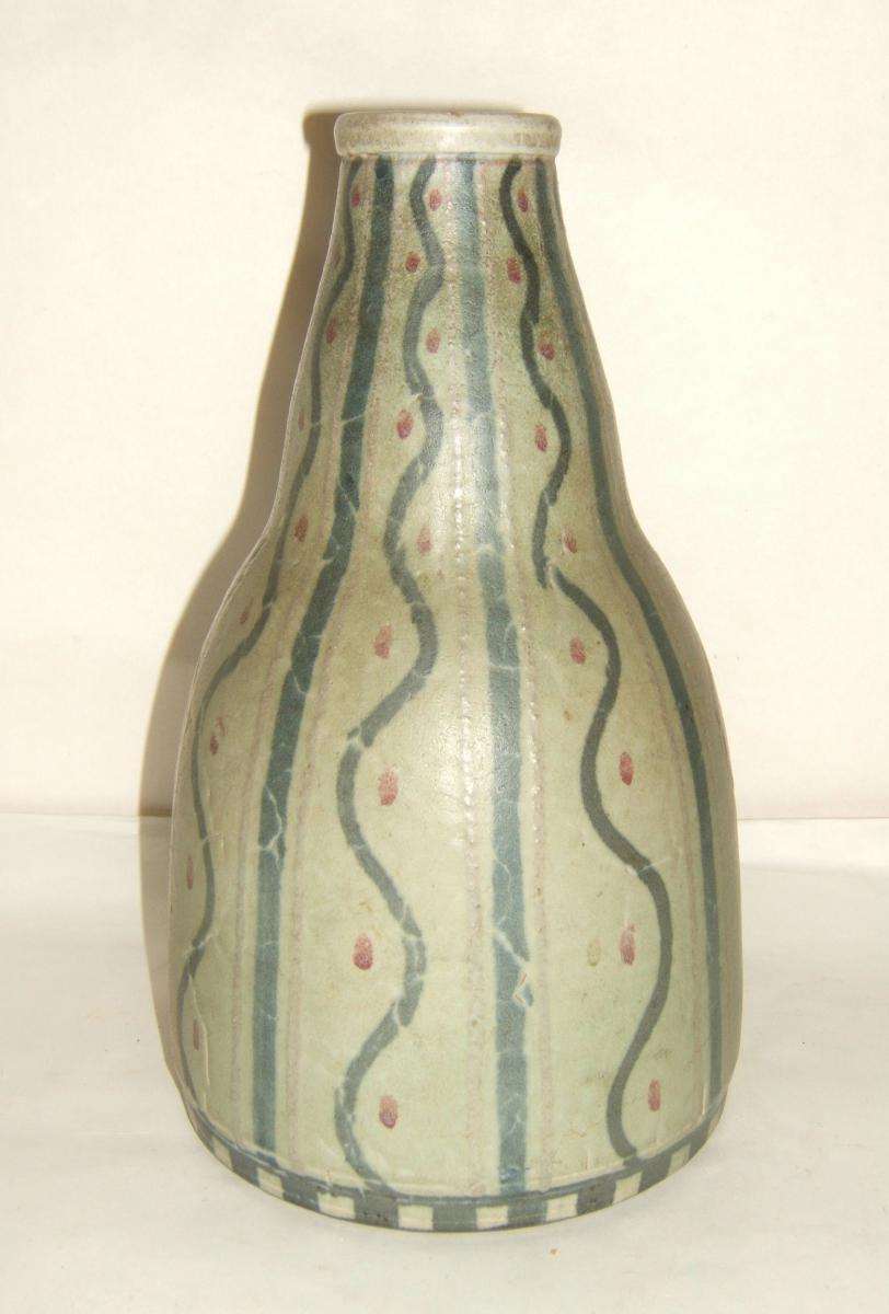 Vase Gres Mougin Ceramiste Nancy G. Ventrillon G98 Ecole De Nancy Art Nouveau