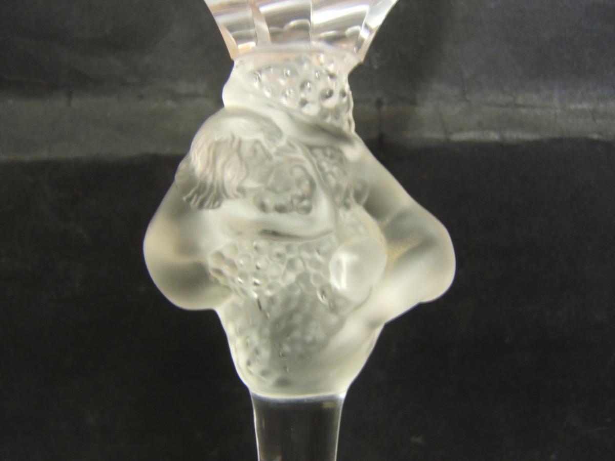 Luxury Large Glass Cristal Lalique France Sign Interlaced Female Height 39 Cm-photo-1