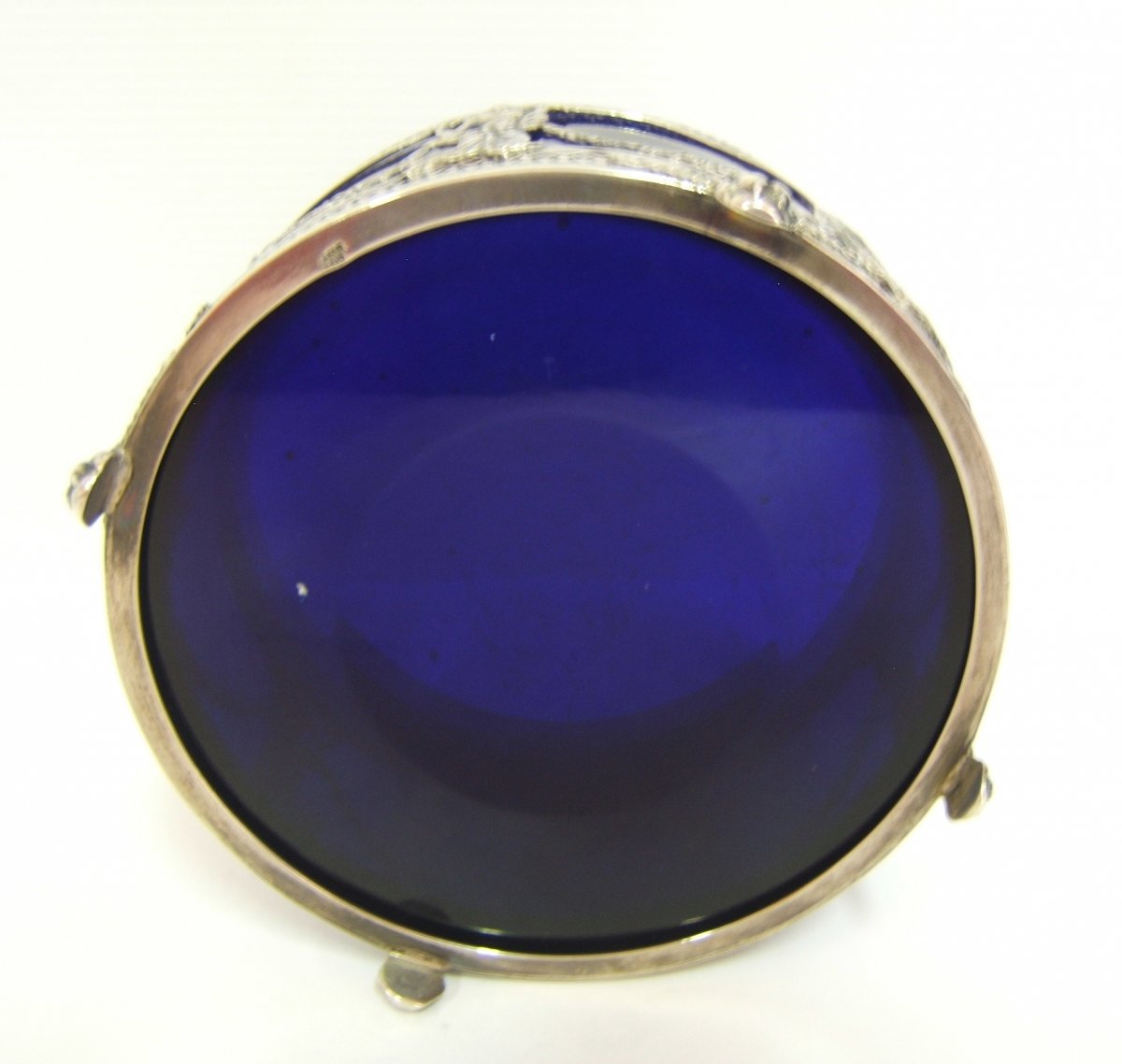 Vide-poche Cristal Bleu Montage Argent Massif Fouquet LaparParis Minerve  Empire-photo-1