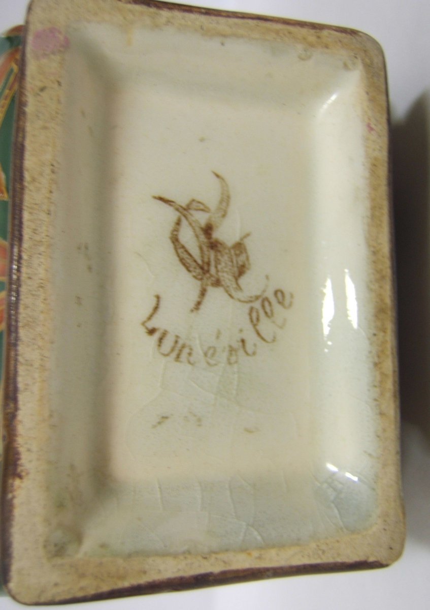 Glazed Earthenware Vase Kg Luneville Art Nouveau Decor Flowers Hand Painted 1880-photo-4