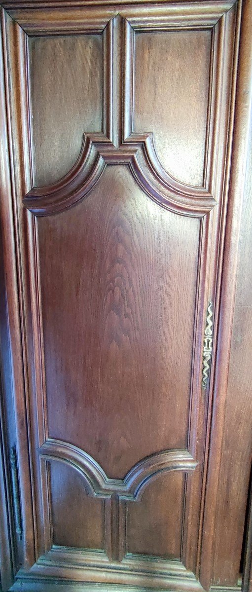 Armoire Style Louis XIII Chene Massif 2 Portes 5 Panneaux XVIIIème Haut 1.97 M-photo-2