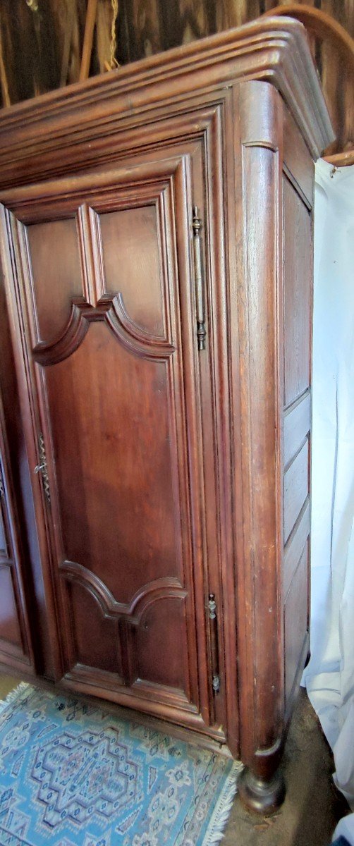 Armoire Style Louis XIII Chene Massif 2 Portes 5 Panneaux XVIIIème Haut 1.97 M-photo-3