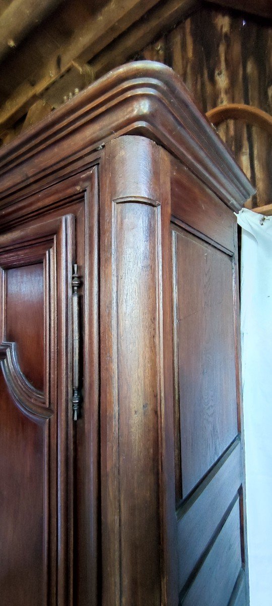 Armoire Style Louis XIII Chene Massif 2 Portes 5 Panneaux XVIIIème Haut 1.97 M-photo-2