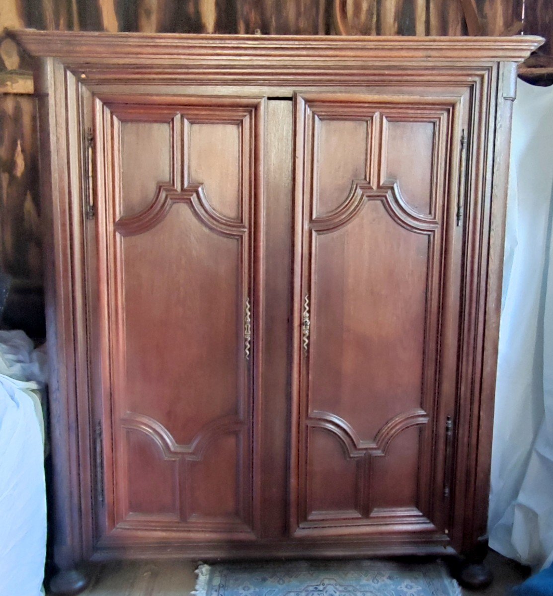 Armoire Style Louis XIII Chene Massif 2 Portes 5 Panneaux XVIIIème Haut 1.97 M