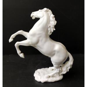 Porcelain Horse Statue Lorenz Hutschenreuther Kunstabteilung Germany Ht 27 Cm