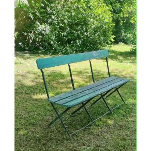 BANC DE JARDIN BOIS ET FER FORGER FIN XIXè