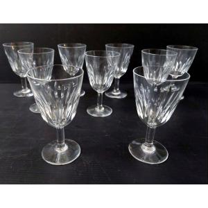 9 Baccarat Aperitif Wine Glass, Cassino Design, Crystal, 11 Cm