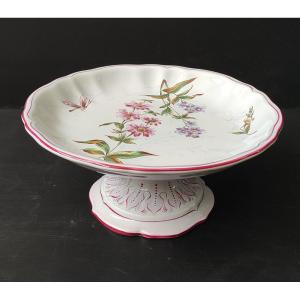 Luneville Fairyware Kg Fruit Bowl With Dragonfly Decor, Based On Galle's Design