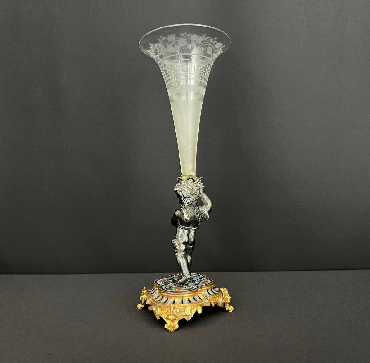 Gilt Bronze And Cloisonné Flowerpot -photo-2