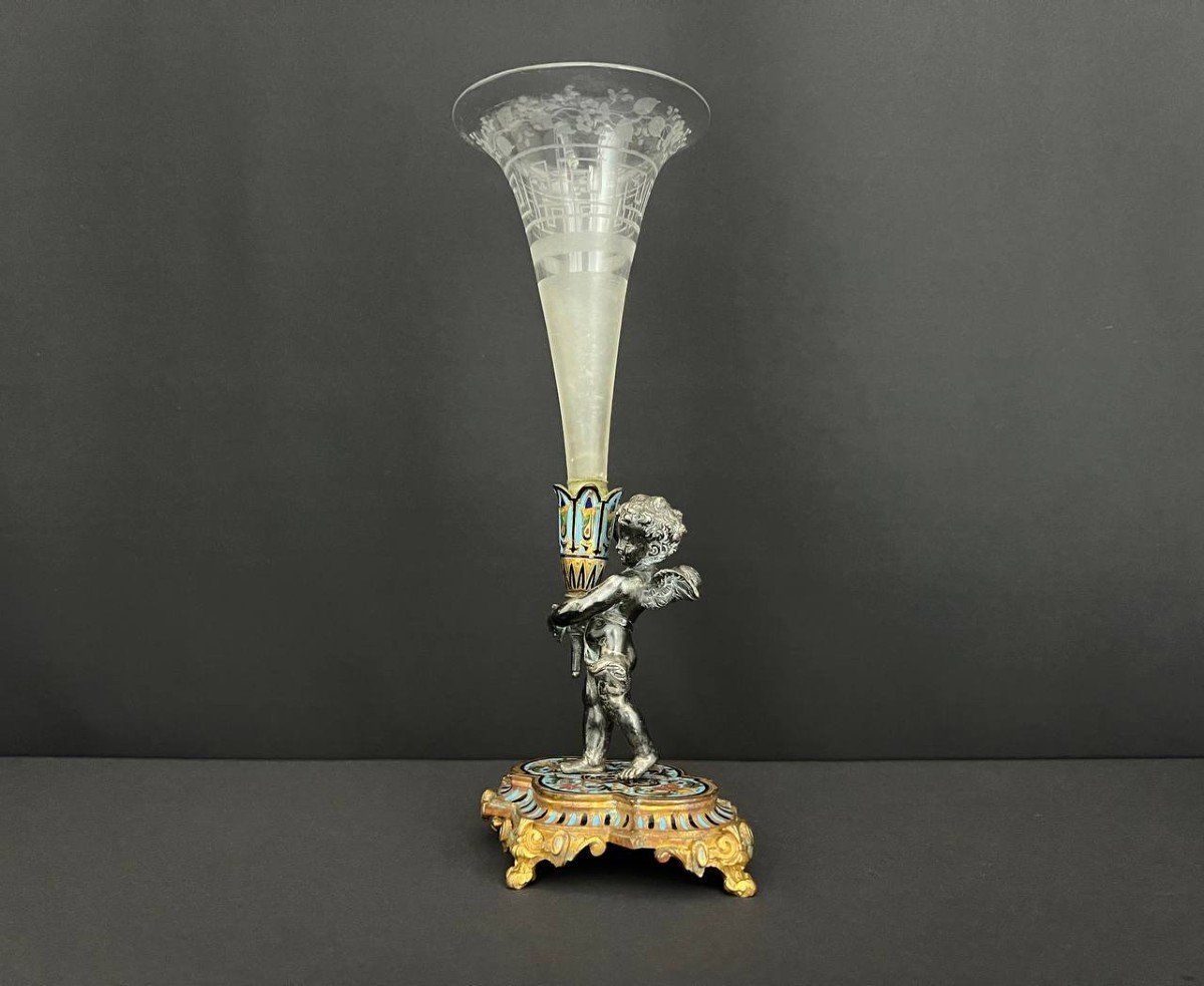 Gilt Bronze And Cloisonné Flowerpot -photo-3