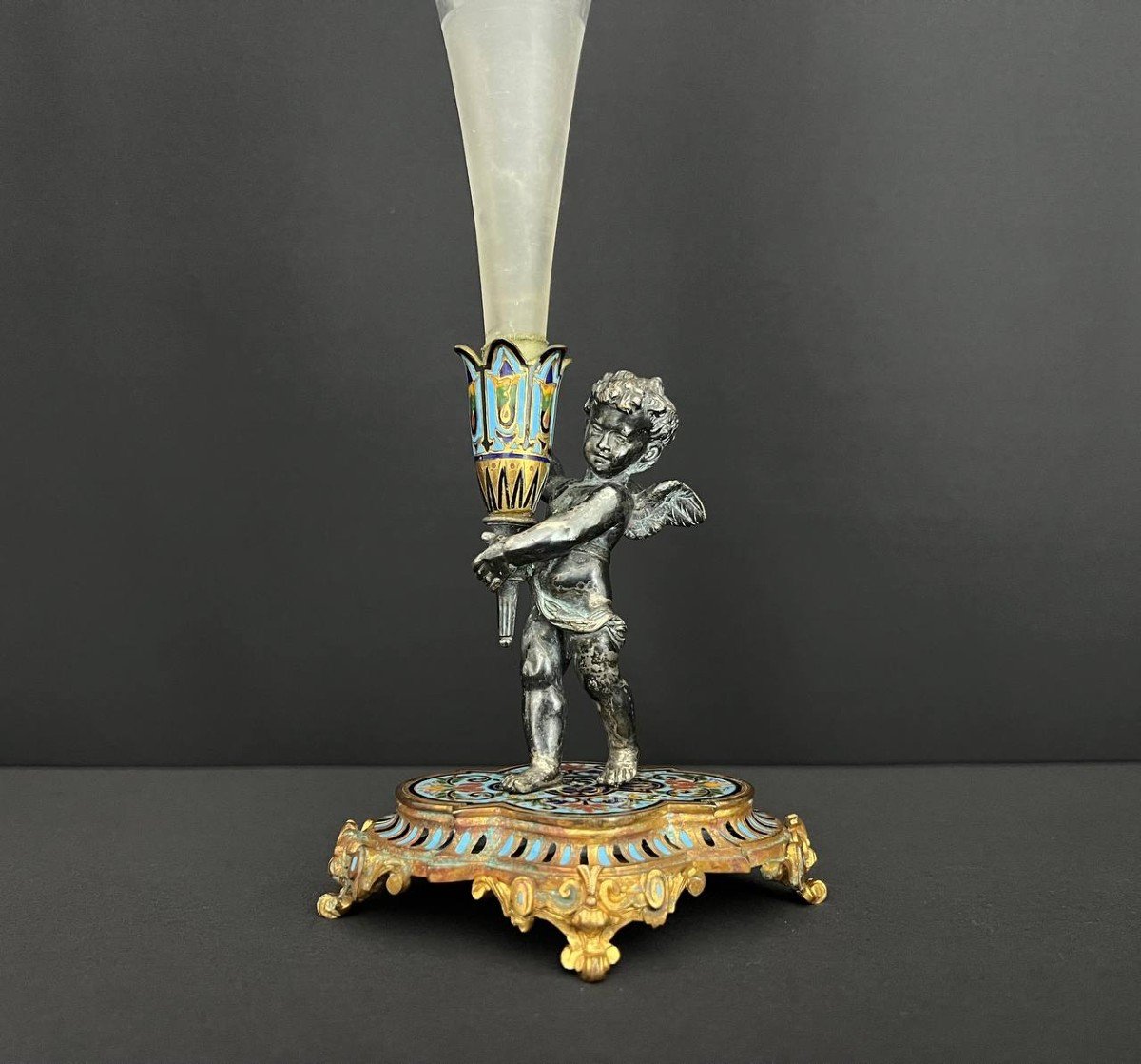 Gilt Bronze And Cloisonné Flowerpot -photo-4