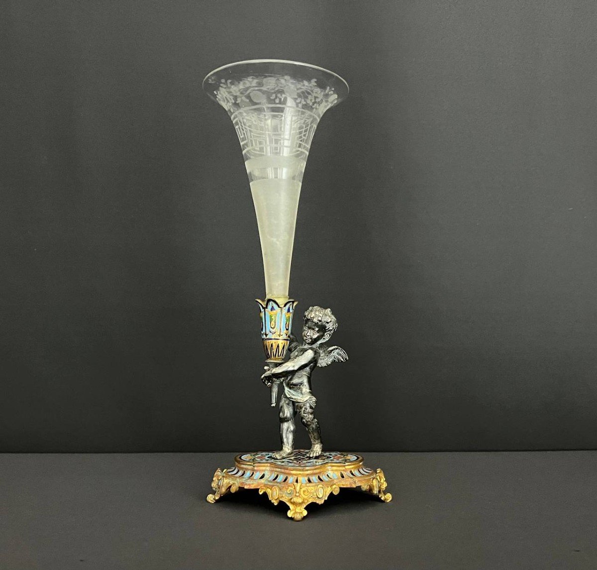 Gilt Bronze And Cloisonné Flowerpot -photo-1