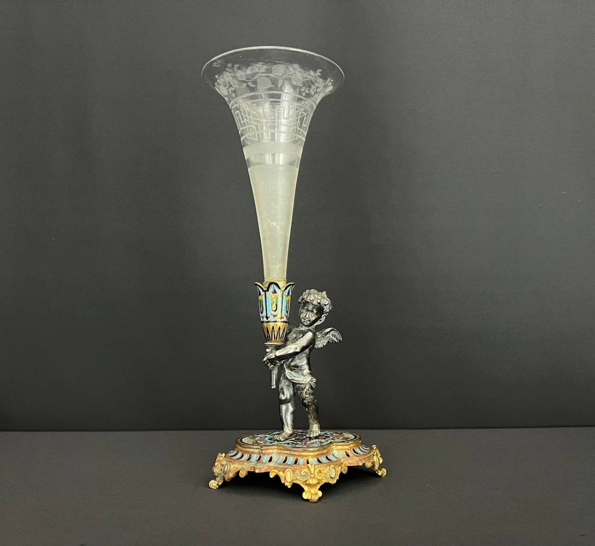 Gilt Bronze And Cloisonné Flowerpot -photo-2
