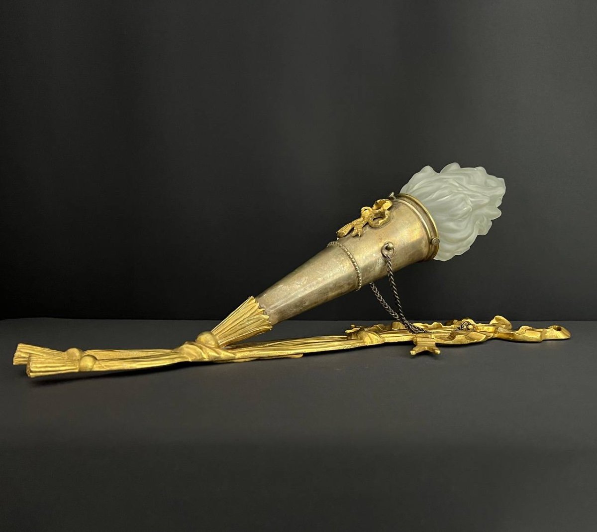 Pair Of Gilt Bronze Wall Lights-photo-6
