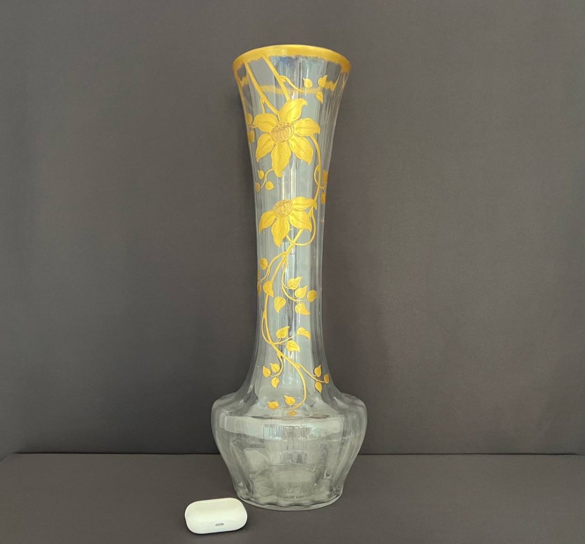 Vase émaillé En Cristal De Baccarat . Art Nouveau-photo-3