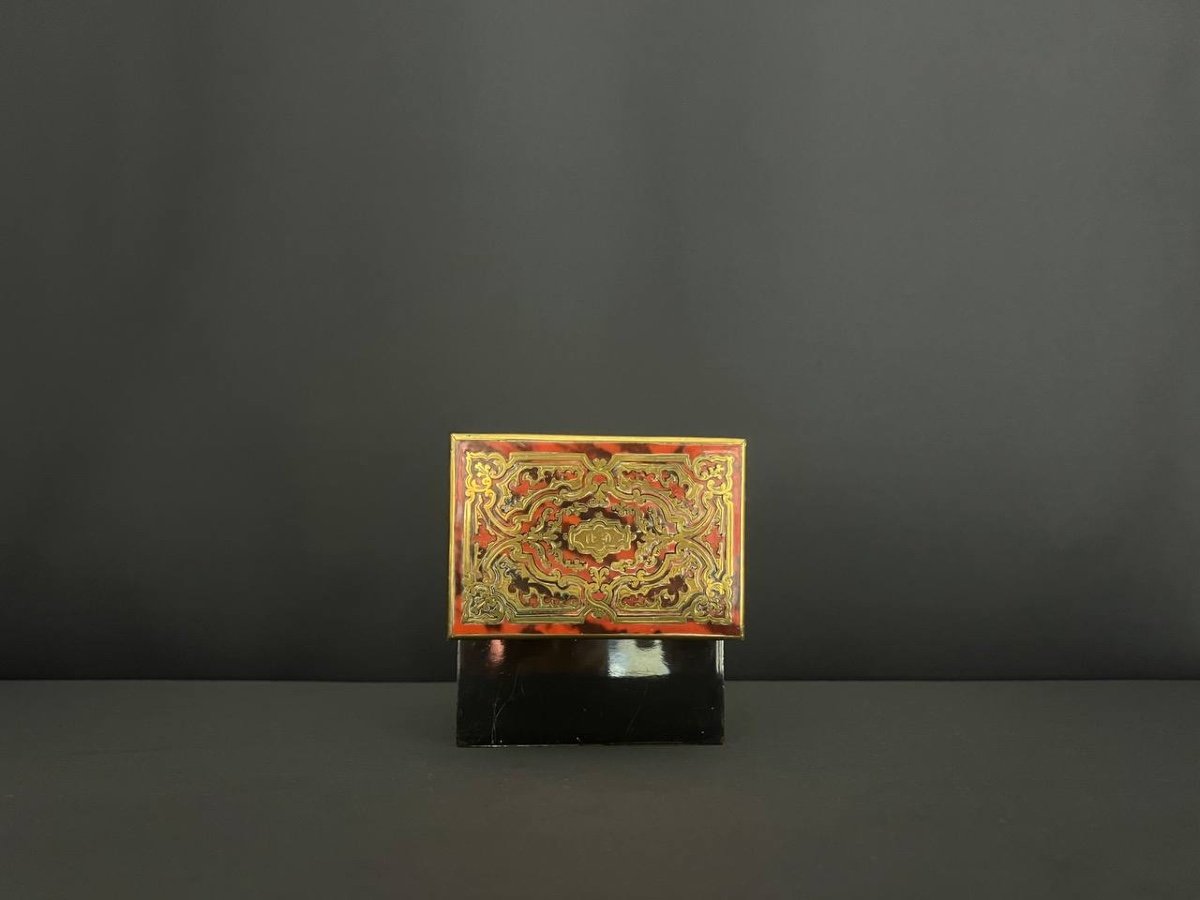 Coffret De Parfum En Marqueterie Boulle. Signé Tahan à Paris-photo-4