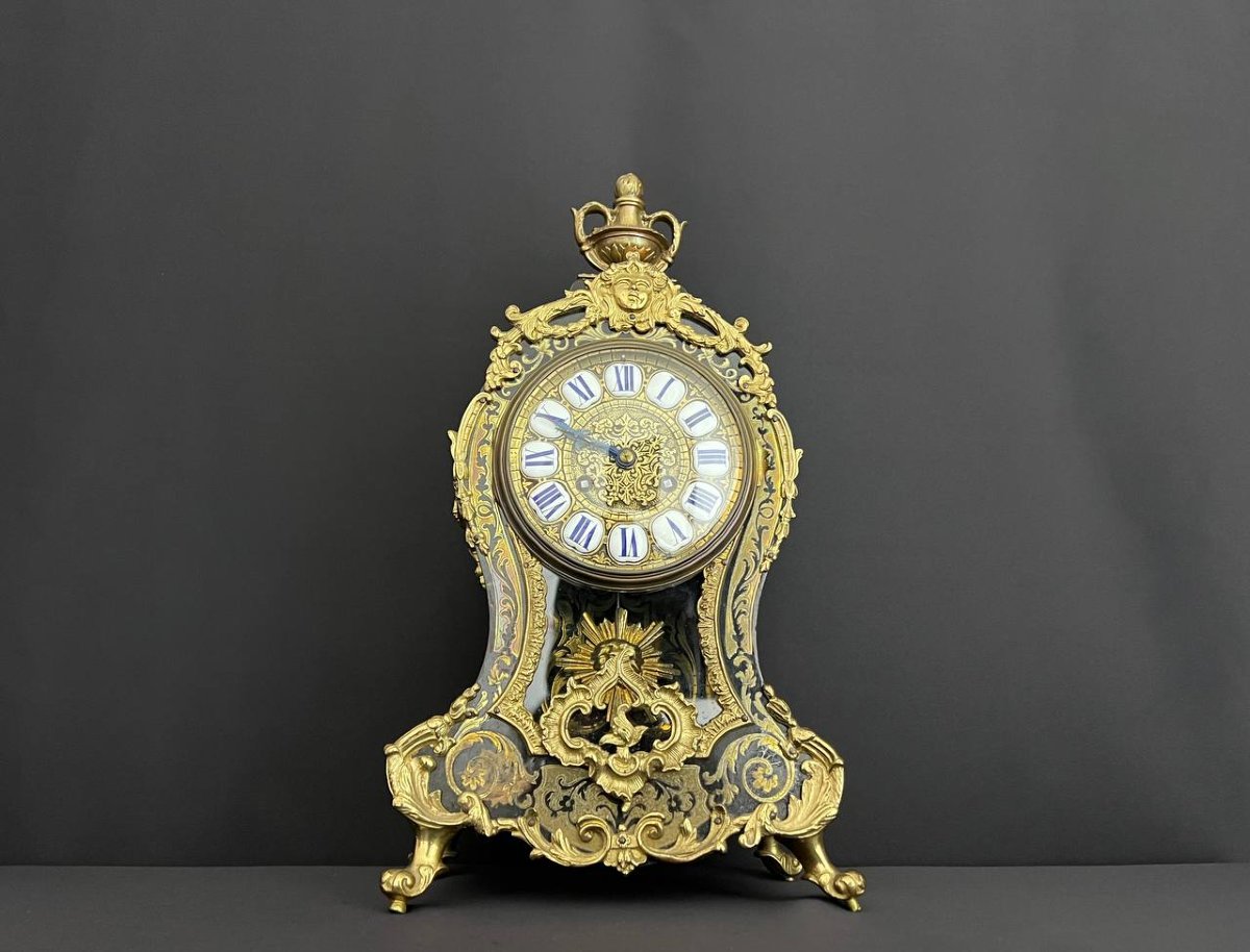Pendule Napoléon III En Marqueterie Boulle-photo-4