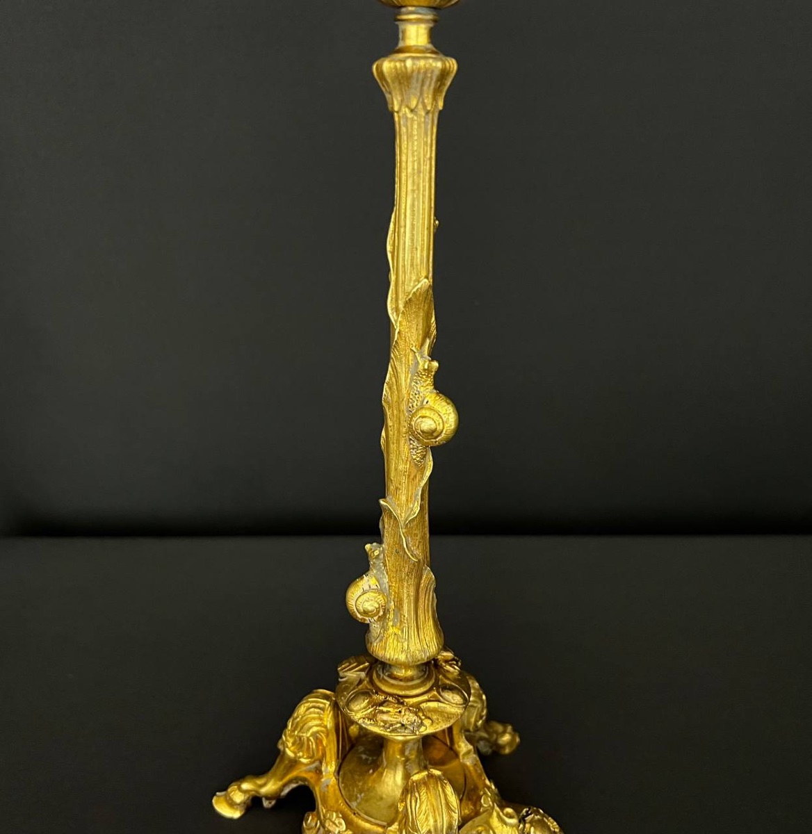 Pair Of Louis XV Style Gilt Bronze Candlesticks -photo-7