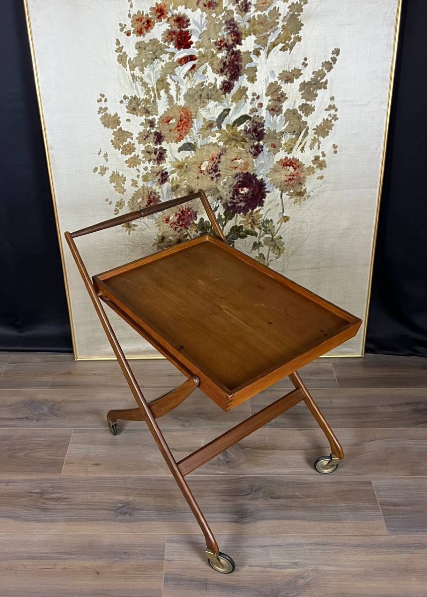 Chariot de service danois vintage en teck – design scandinave des années 60-photo-3