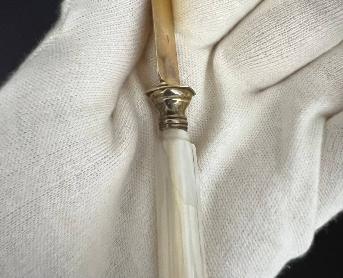 Service de 12 couteaux en argent Minerve – B. Lorillon (Paris, 1854–1857), manches en nacre -photo-1