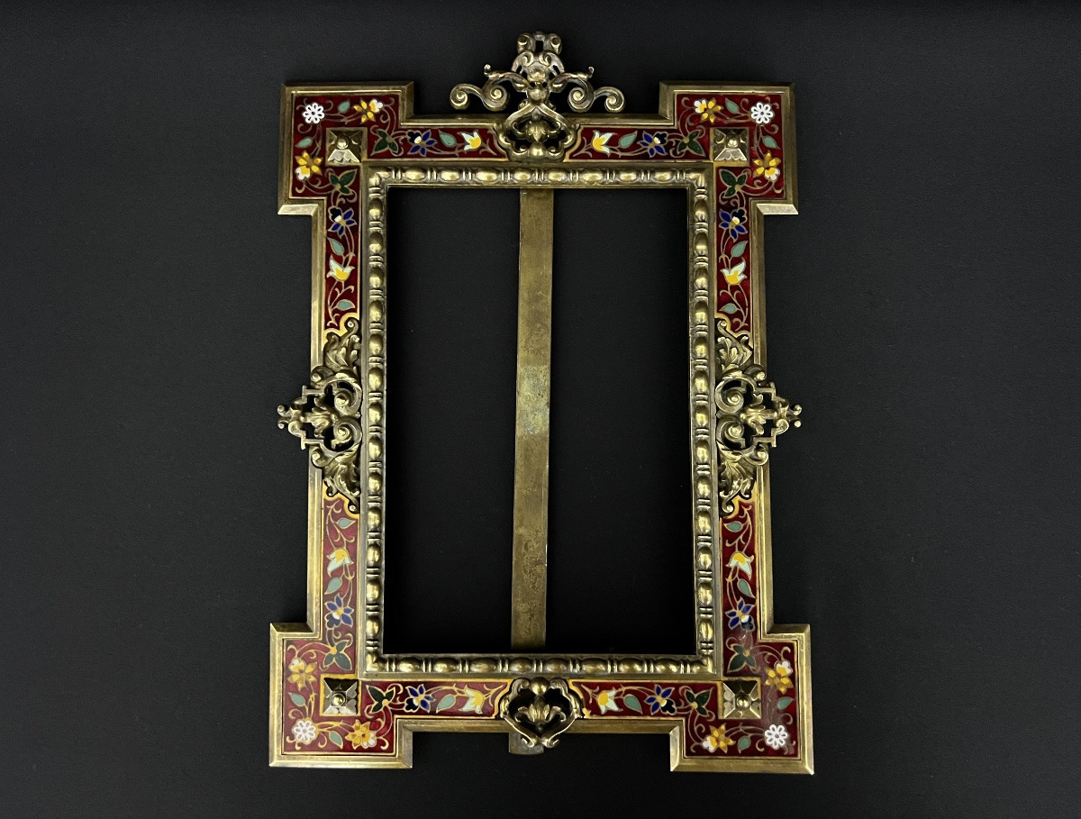 Cadre en bronze doré à émaux cloisonnés-photo-6