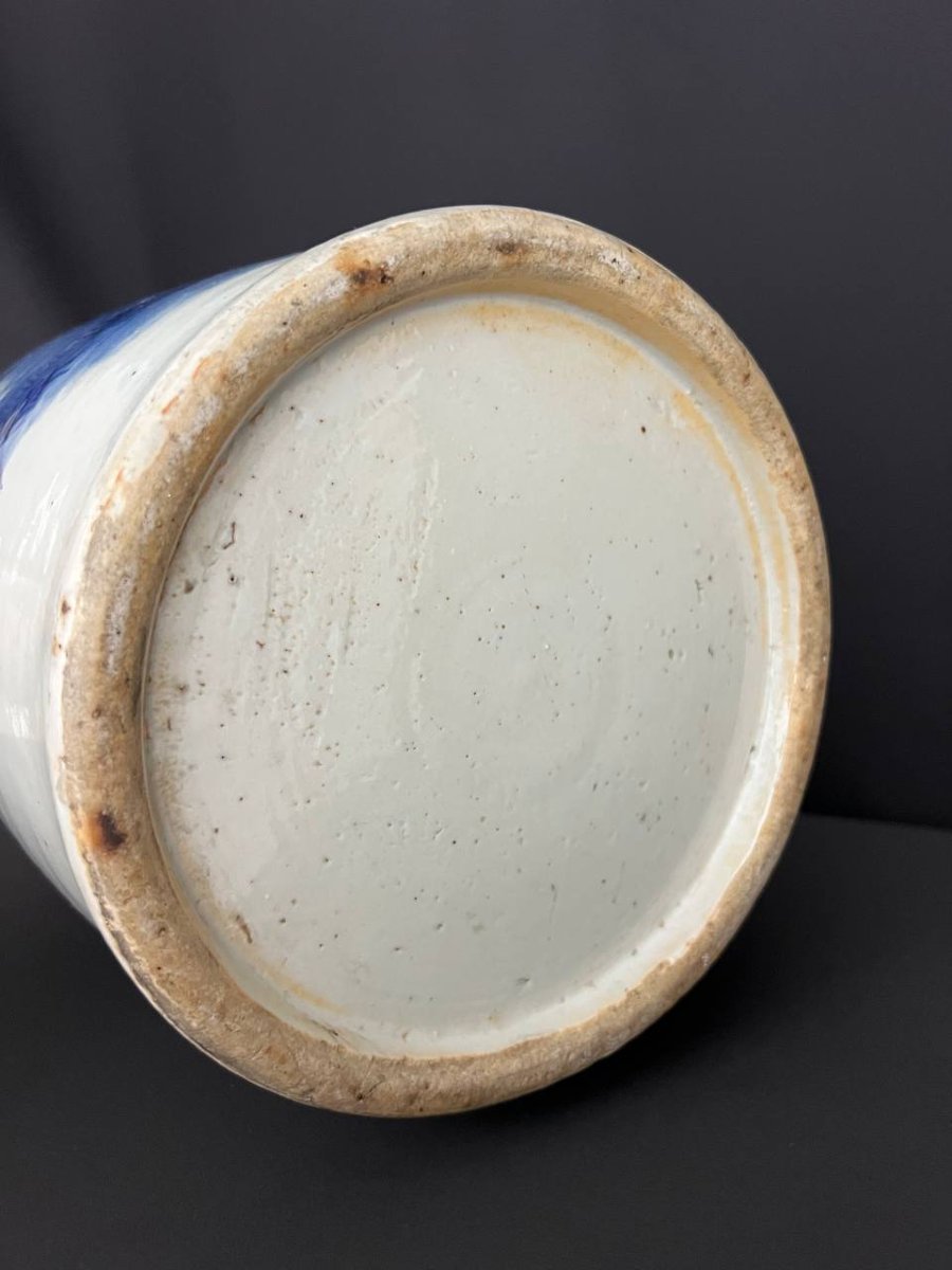 Grande vase en porcelaine bleu‑et‑blanc, Chine, fin XIXe – début XXe siècle-photo-3