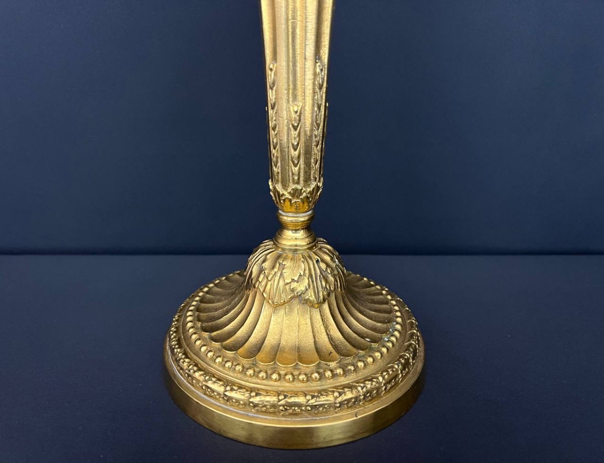Gilt Bronze Candlestick, Louis XVI Style, Late 18th – Early 19th Century-photo-4