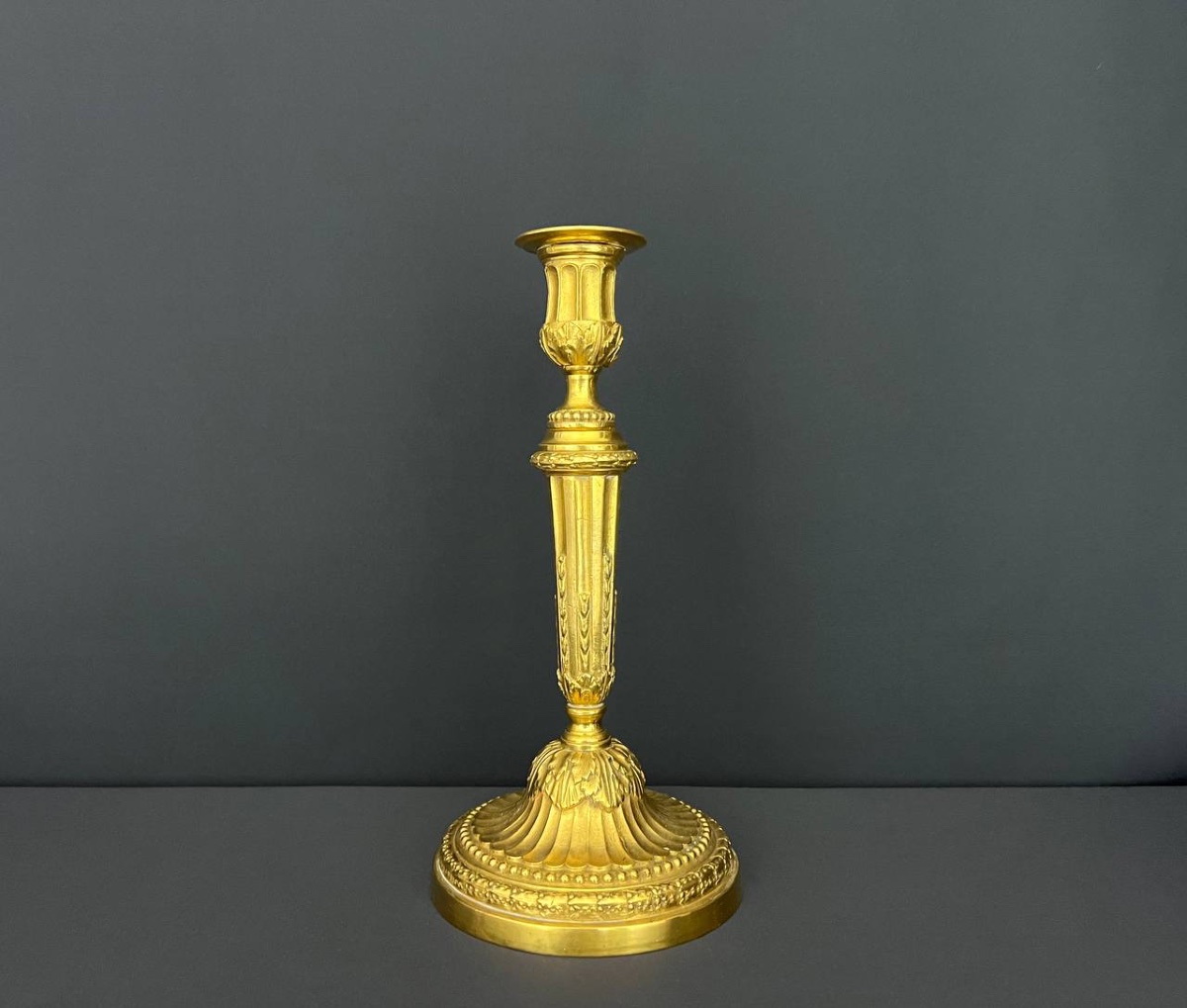 Gilt Bronze Candlestick, Louis XVI Style, Late 18th – Early 19th Century-photo-2