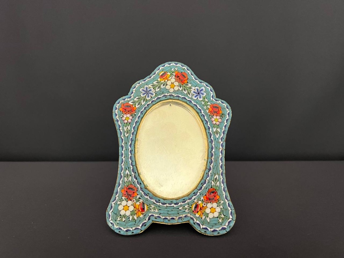 Miniature Micromosaic Frame, Italy, 20th Century.-photo-1